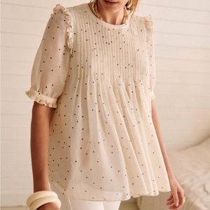 Beautiful sezane blouse —classic polka dots 🪶